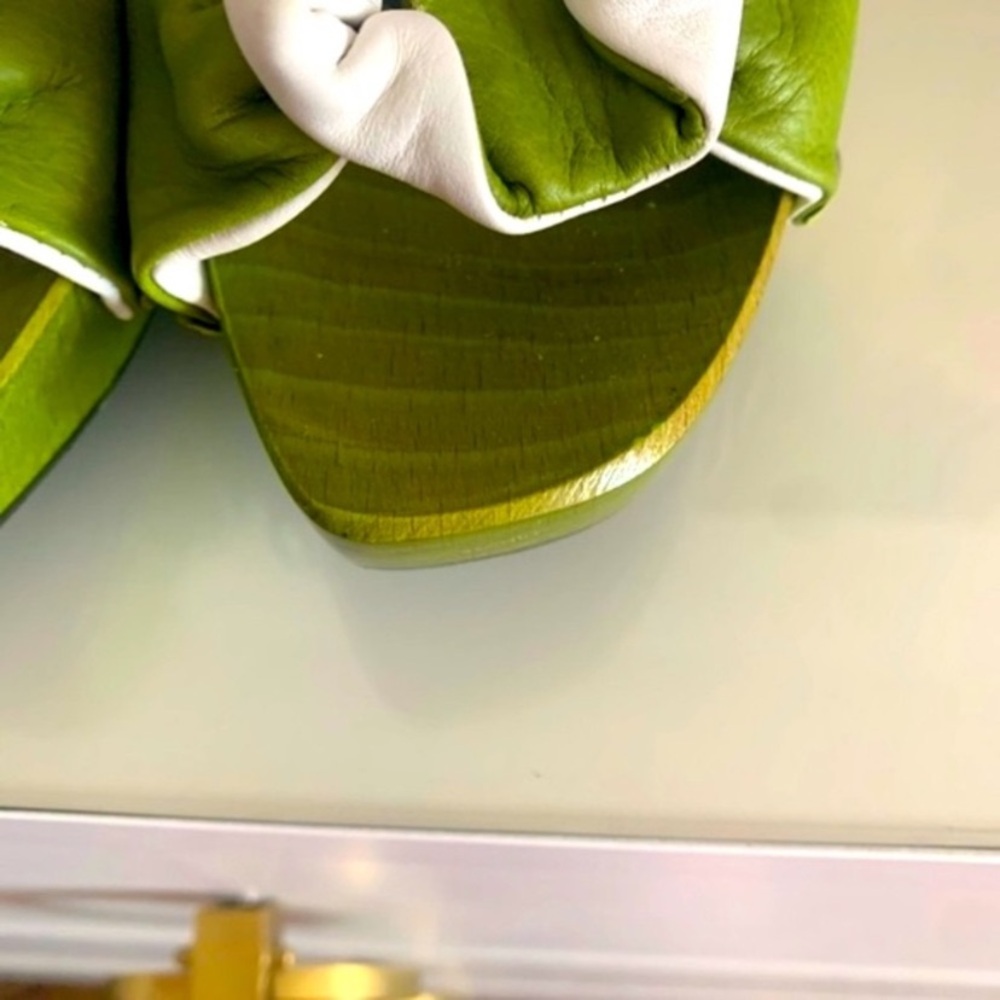 RENATO ANGI Green Butter Soft Leather 4' Metal Stilettos - Picture 7 of 10
